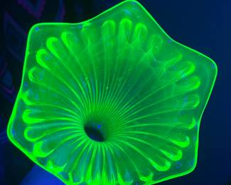 Uranium Glass Swung Vase