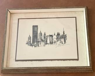 Original Pencil/Ink Skyline - Signed