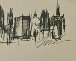 Original Pencil/Ink Skyline - Signed