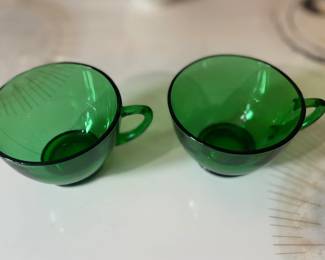 Anchor Hocking Emerald Green Glass Punch Cups