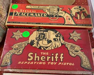 Stevens Pacemaker and The Sheriff Cap Pistol Boxes Only