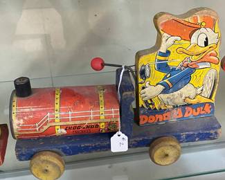 Old Fisher Price Donald Duck Choo Choo Pull Toy