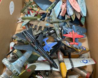 Lot of Diecast Toy Airplanes and Boats