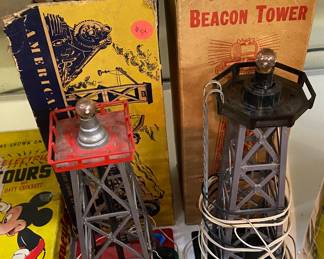 Old Beacon Toy Train Beacon Towers in Original Boxes