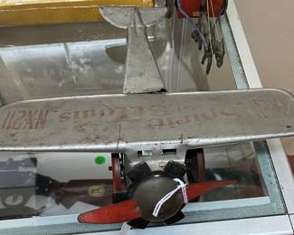 Early Friction Tin Litho Spirit of St. Louis Airplane (Works with Spinning Prop)