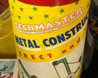 Vintage Techmaster Metal Construction Building Toys