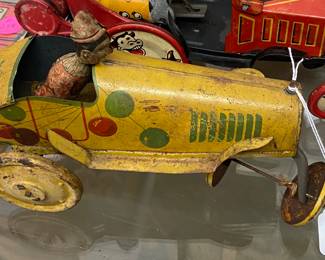 Early Tin Litho Strauss Wind-up Clown Car