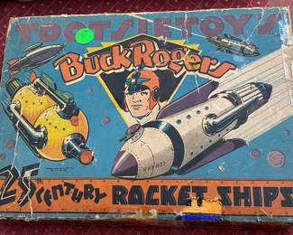 Old Tootsietoy Buck Rogers Rocket Ship Set in Box