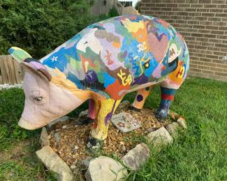 LuLu the concrete pig.  One of a kind. Extremely heavy. 