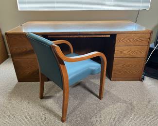 Steelcase Retro Desk With Chair, Circa 1980
