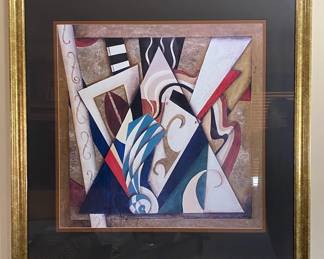 Framed Art Print Abstract Triangle Design
