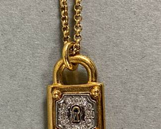 Juicy Couture Square Lock Pendant Necklace

