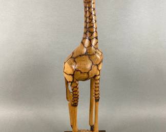 Hand Carved Wood Giraffe
