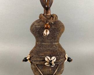 Handmade Beaded Wood Namji Fertility Doll
