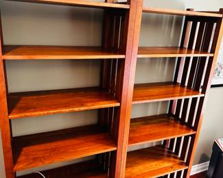 PRICE: $500 EACH. STICKLEY FURNITURE WOODEN
BOOKSHELVES
30”W x 15”D x 76”H