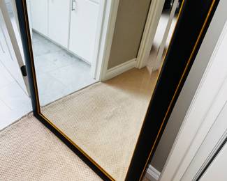 PRICE: $160
LARGE BLACK WITH GOLD EDGE LEANING MIRROR
36”W x 78”H x 1”D