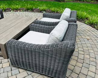 PRICE: $450 EACH
RESTORATION HARDWARE WICKER CHAIRS
37”W x 41”D x 27”H
FLOOR TO SEAT 16”