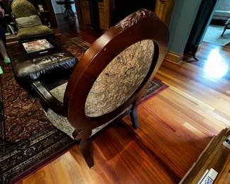 50% OFF ORIGINAL PRICE: $300 EACH
TWO WOOD FRAME ARMCHAIRS
30”W x 27”D x 42”H