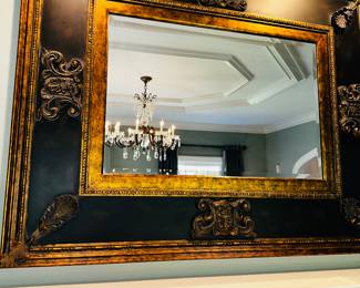 PRICE: $450
UTTERMOST CADENCE LARGE ORNATE GOLD AND BLACK BEVELED MIRROR
59”L x 47”H x 2”D