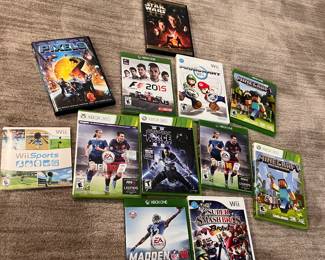 50% OFF ORIGINAL PRICE RANGE: USED - $4 EACH
NEW SEALED GAMES- PRICE RANGE $8 - $18 EACH.
XBOX 360, XBOX ONE & Wii GAMES.