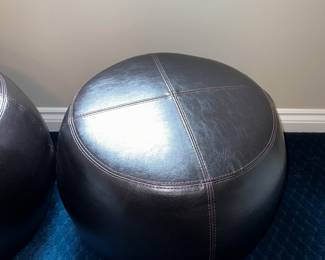 PRICE:$80 EACH PIER 1 LEATHER STOOL / OTTOMAN