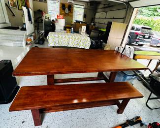 50% OFF ORIGINAL PRICE: $200
SOLID WOOD FARMHOUSE TABLE AND BENCH
TABLE 84”L x 39.25”W x 30”H
BENCH 72”L x 14”W x 18”H