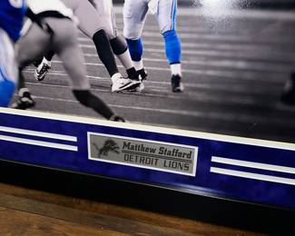 PRICE: $150 FIRM MATTHEW STAFFORD DETROIT LIONS FRAMED AND SIGNED