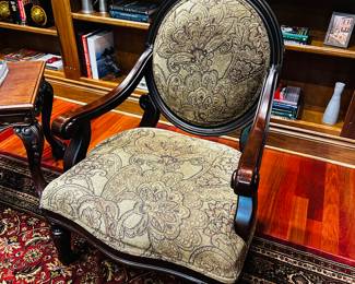 50% OFF ORIGINAL PRICE: $300 EACH
TWO WOOD FRAME ARMCHAIRS
30”W x 27”D x 42”H