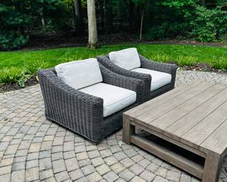 PRICE: $450 EACH
RESTORATION HARDWARE WICKER CHAIRS
37”W x 41”D x 27”H
FLOOR TO SEAT 16”