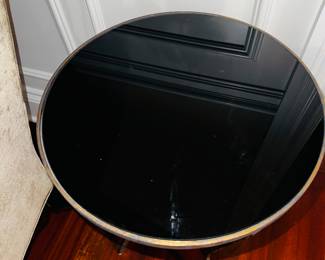 PRICE: $220
BLACK GLASS METAL BASE ROUND SIDE TABLE