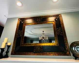 PRICE: $450
UTTERMOST CADENCE LARGE ORNATE GOLD AND BLACK BEVELED MIRROR
59”L x 47”H x 2”D