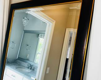 PRICE: $160
LARGE BLACK WITH GOLD EDGE LEANING MIRROR
36”W x 78”H x 1”D