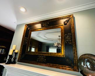 PRICE: $450
UTTERMOST CADENCE LARGE ORNATE GOLD AND BLACK BEVELED MIRROR
59”L x 47”H x 2”D