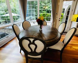 PRICE: $1,200 FIRM WAS $2,100
ST. GERMAIN BEIGE LINEN OVAL BACK SIDE CHAIRS- (SET OF 6)
2 ARMCHAIRS 23”W x 22”D x 41”H
4 CHAIRS 22”W x 22”D x 41”H