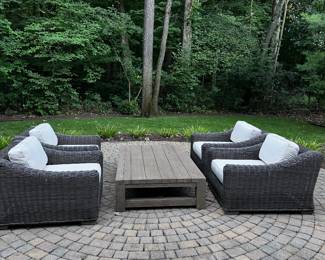 PRICE: $1,400
RH RESTORATION HARDWARE OUTDOOR TEAK RECTANGULAR TABLE
66”L x 39.5”W x 14”H