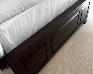 PRICE: $600
BROYHILL DARK BROWN QUEEN BEDROOM SET ( PROFESSIONALLY REPAINTED)
DRESSER WITH MIRROR
54”L x 18”D x 31”H
MIRROR
46”H x 48”W
TWO NIGHTSTANDS
26”W x 17”D x 25”H
QUEEN BED FRAME
87”L x 67”W x 50”H
