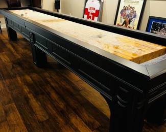 PRICE: $4,000 FIRM
OLHAUSEN REMINGTON CUSTOM MADE SHUFFLEBOARD (ENGLISH BULLDOG)
175”L x 35”W x 33”H