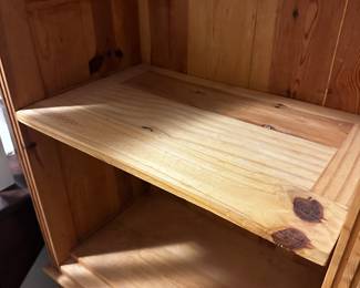 50% OFF ORIGINAL PRICE: $300 BOTH SOLID OAK FARMHOUSE STYLE BOOKCASES WITH DOOR
24.5”W x 14.5”D x 84.5”H