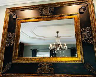 PRICE: $450
UTTERMOST CADENCE LARGE ORNATE GOLD AND BLACK BEVELED MIRROR
59”L x 47”H x 2”D