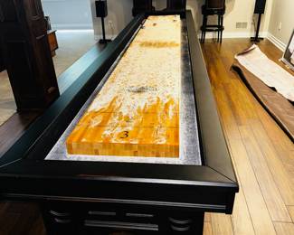 PRICE: $4,000 FIRM
OLHAUSEN REMINGTON CUSTOM MADE SHUFFLEBOARD (ENGLISH BULLDOG)
175”L x 35”W x 33”H