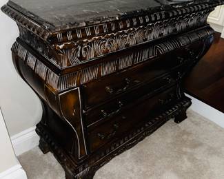 PRICE: $400
ANTIQUE STYLE BOMBAY CHEST WITH STONE TOP
42”W x 17”D x 34” H