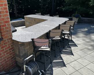 PRICE: $290 EACH FIRM
7 WOODARD SWIVEL OUTDOOR BAR STOOLS
21”W x 25”D x 47”H
FLOOR TO SEAT 29”