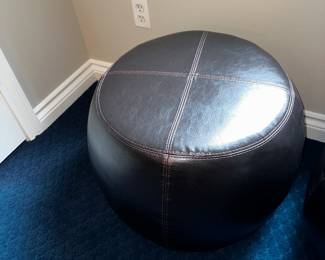 PRICE:$80 EACH PIER 1 LEATHER STOOL / OTTOMAN