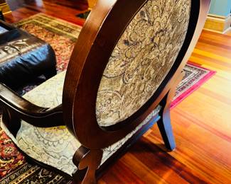 50% OFF ORIGINAL PRICE: $300 EACH
TWO WOOD FRAME ARMCHAIRS
30”W x 27”D x 42”H