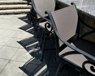 PRICE: $290 EACH FIRM
7 WOODARD SWIVEL OUTDOOR BAR STOOLS
21”W x 25”D x 47”H
FLOOR TO SEAT 29”