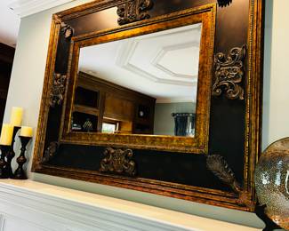 PRICE: $450
UTTERMOST CADENCE LARGE ORNATE GOLD AND BLACK BEVELED MIRROR
59”L x 47”H x 2”D