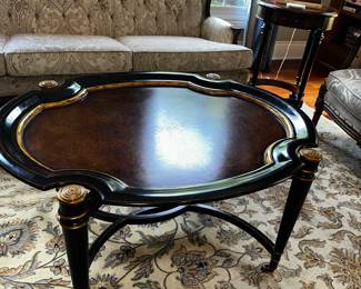 PRICE: $600
MAITLAND-SMITH SUAVE COCKTAIL TABLE WITH BRASS CASTER WHEELS
40”L x 32”W x 20”H