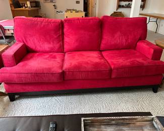 Red Suede Sofa 
