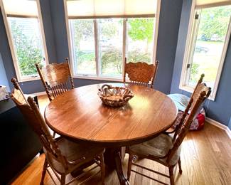 Vintage Round Wood Dining Table 