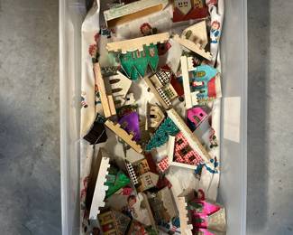 P160 - $100. Vintage Cardboard Christmas Village LOT